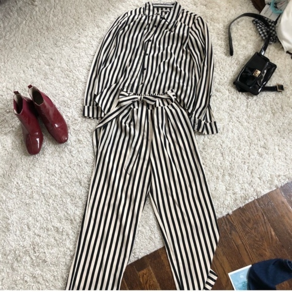 ♥️ Striped Black and White Women's pant set